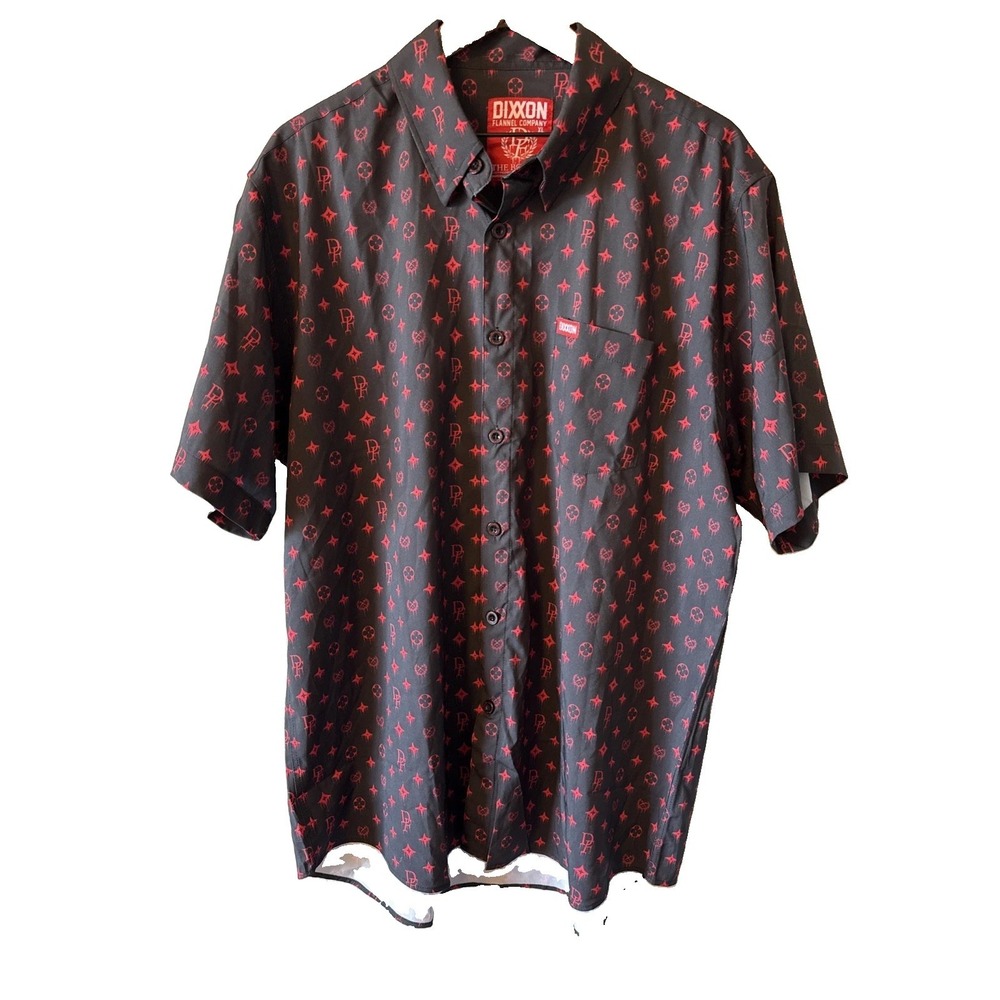 Dixxon The Bougie Red Men's Casual Button Down Polo SS Shirt Size XL
